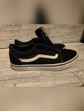 Vans Black and White Low-Top Skate Shoes